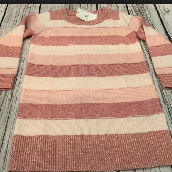 Baby Gap Girls 12 18 24 Months Pink Striped Sweater Dress - Picture 3 of 3